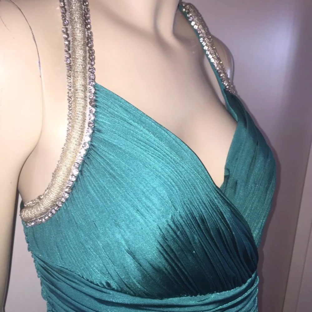 Valentino Green Silver Crystal Embroidered gown